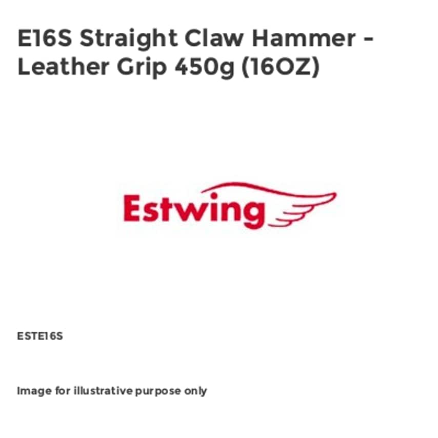 E16S Straight Claw Hammer - Leather Grip 450g (16OZ) ESTE16S
