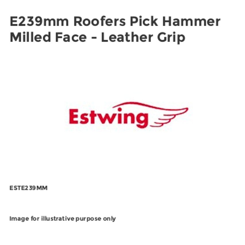 E239mm Roofers Pick Hammer Milled Face - Leather Grip