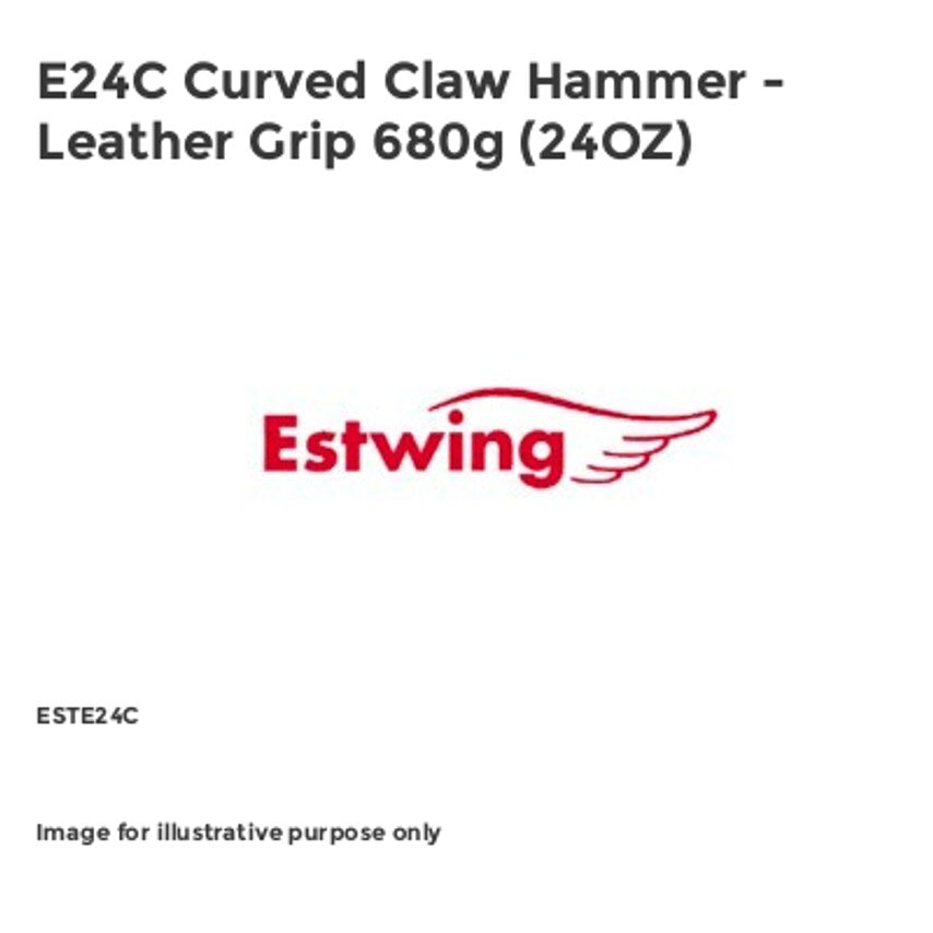 E24C Curved Claw Hammer - Leather Grip 680g (24OZ)