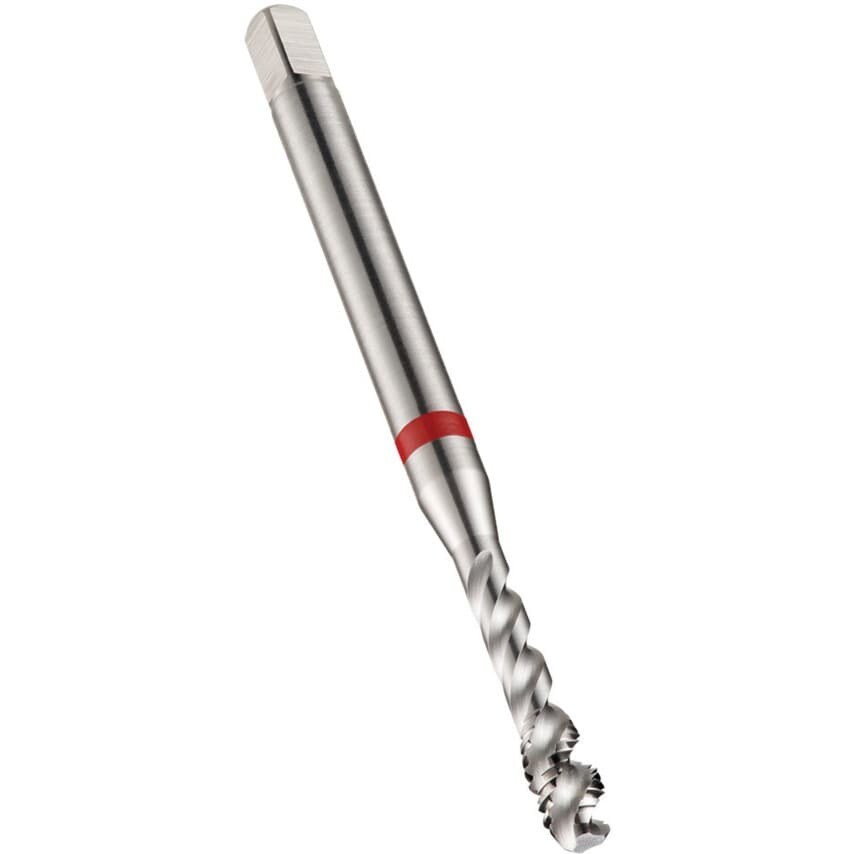 E260 M16 HSS-E Red Ring Spiral Flute Machine Tap - Bright Finish - DIN 376