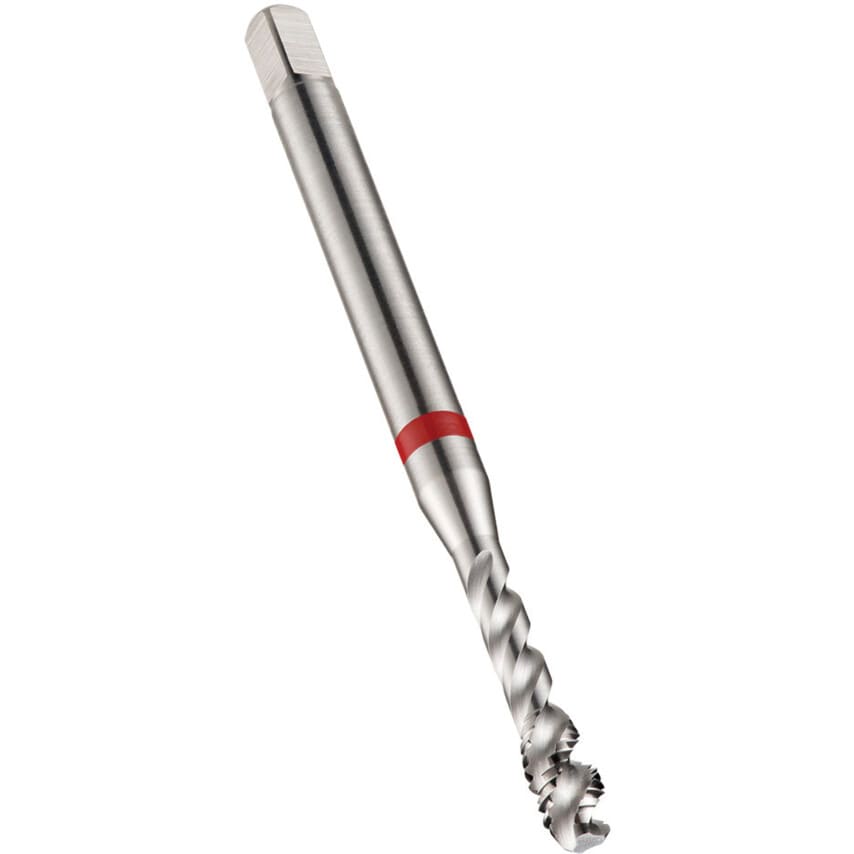 E260 M8 HSS-E Red Ring Spiral Flute Machine Tap - Bright Finish - DIN 371