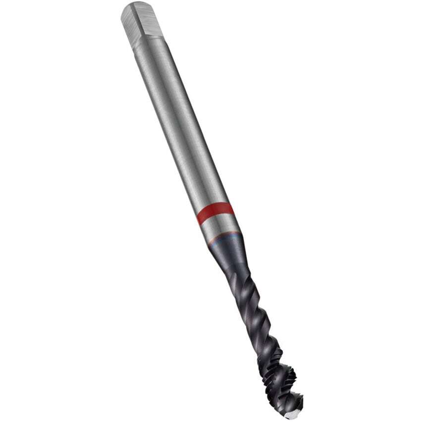 E261 M6 HSS-E Red Ring Spiral Flute Machine Tap - TiAlN Top - DIN 371