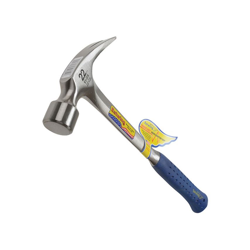 E3/22S Straight Claw Framing Hammer with Vinyl Grip 22OZ