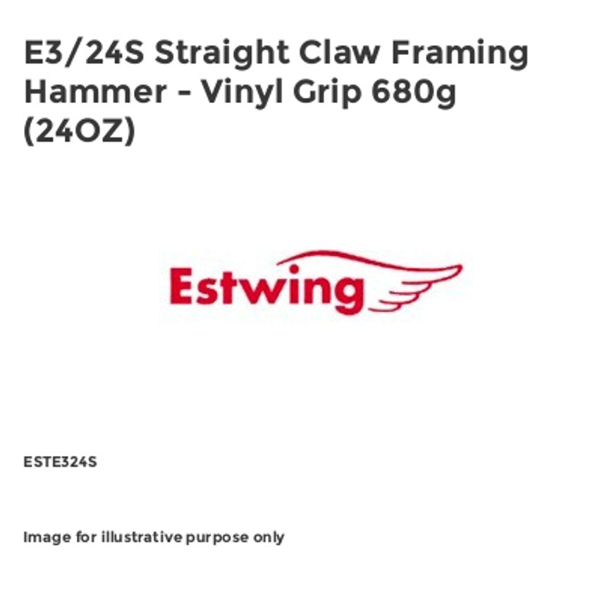 E3/24S Straight Claw Framing Hammer - Vinyl Grip 680g (24OZ)