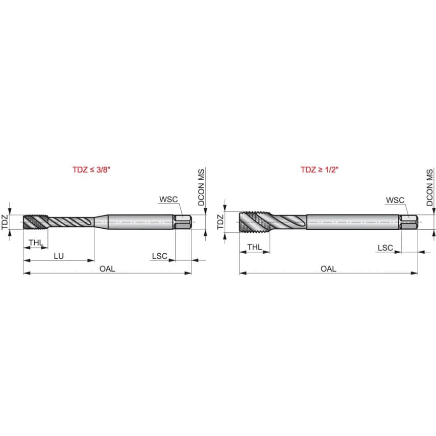 E398 5/16 UNC HSS-E-PM TICN6HX Spiral Flute Tap DIN 371/6