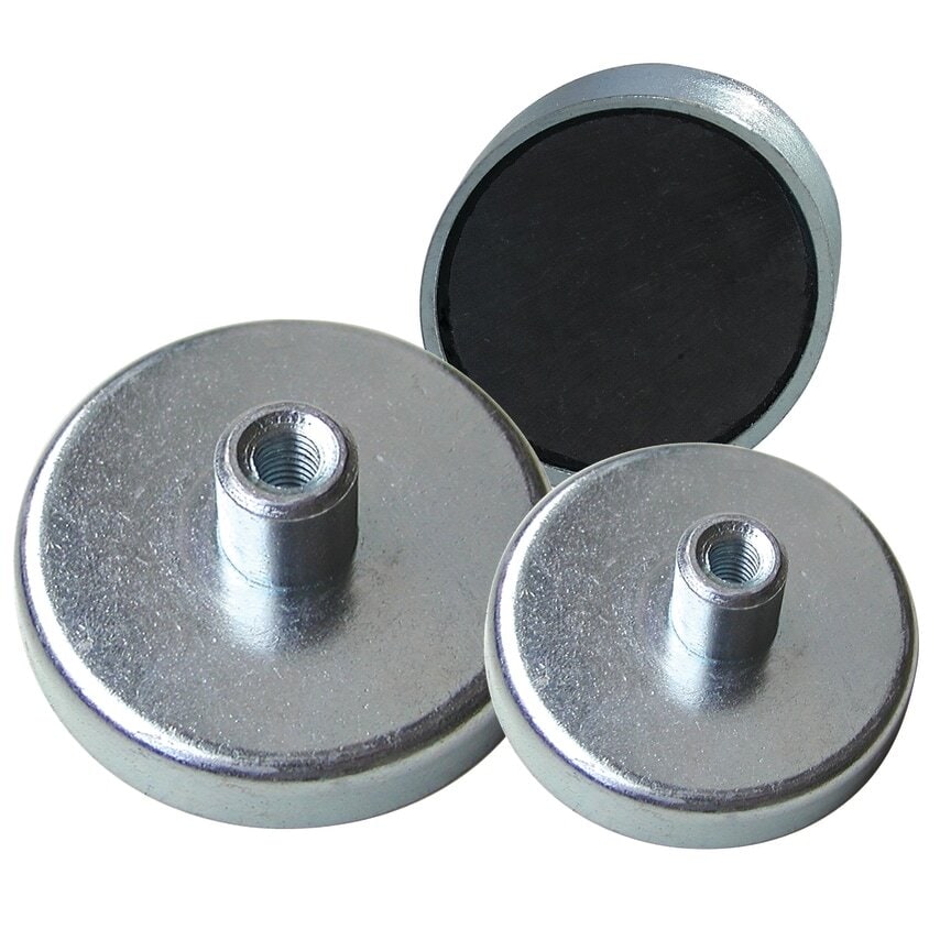E875 125 x 26mm Ferrite Magnet with Threaded Hole