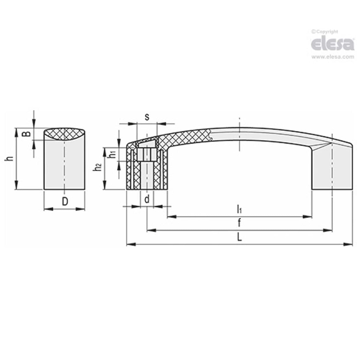 EBP Bridge handles Technopolymer EBP.200-8-C6