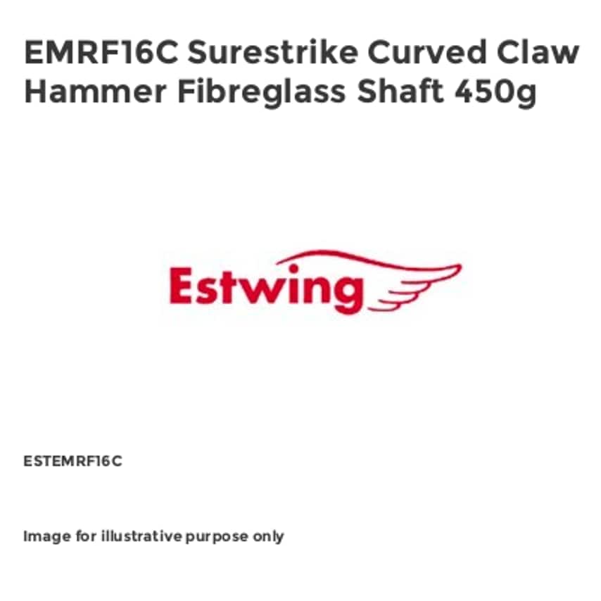 EMRF16C Surestrike Curved Claw Hammer Fibreglass Shaft 450g