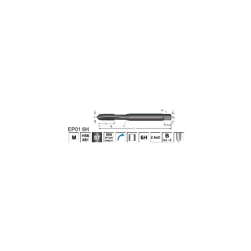 EP01 M2.5X0.45 6H HSS-E Spectrum Spiral Point Machine Tap