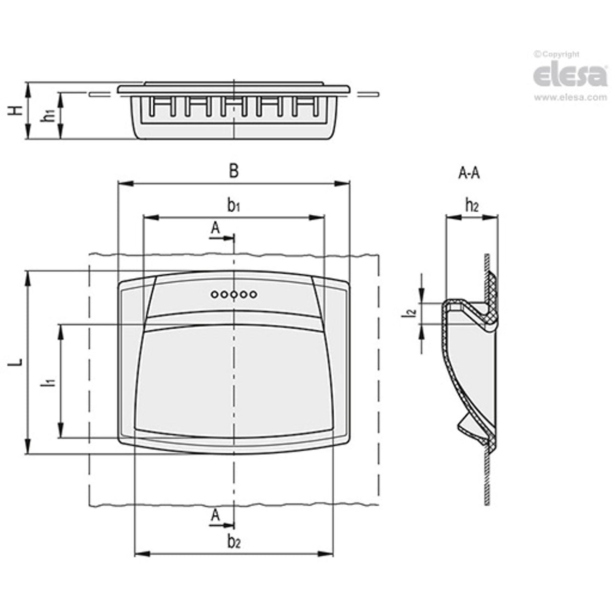 EPR-PF Flush pull handles for snap-in assembly technopolymer EPR.90-PF-C1
