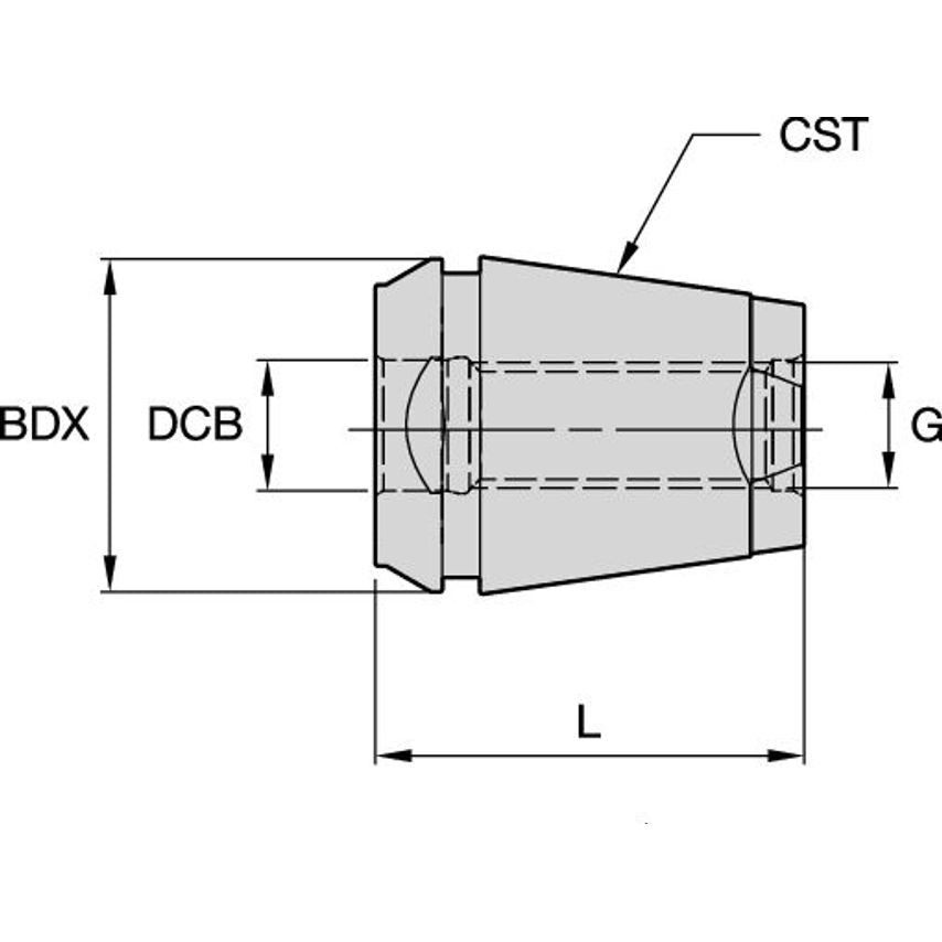 ER25STM08 ER25 Solid Collet M08 Thread