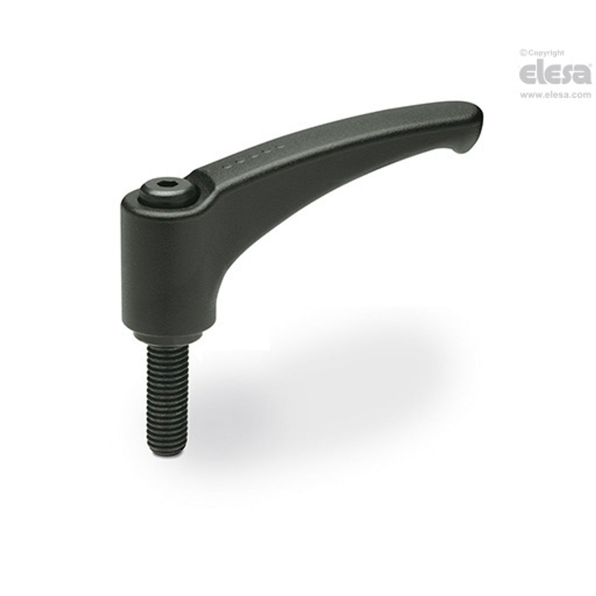 ERM Adjustable handles Zinc alloy steel or stainless steel clamping element Black-oxide steel clamping element threaded screw ERM.63 p-M8x12-C8