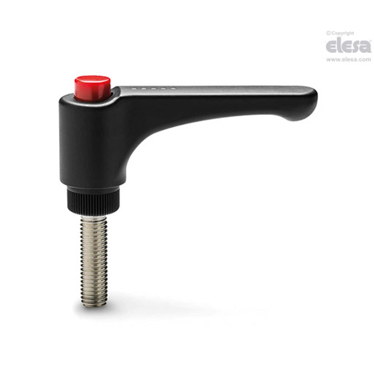 ERW Adjustable handles Flat lever technopolymer Stainless steel threaded stud ERW.30-SST-p-M6x20-C4