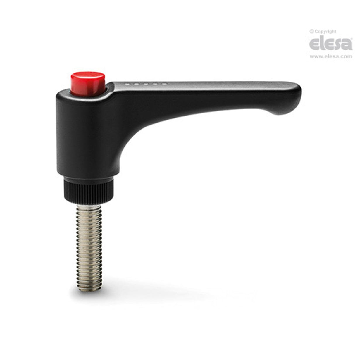 ERW Adjustable handles Flat lever technopolymer Stainless steel threaded stud ERW.78-SST-p-M8x-70-C17