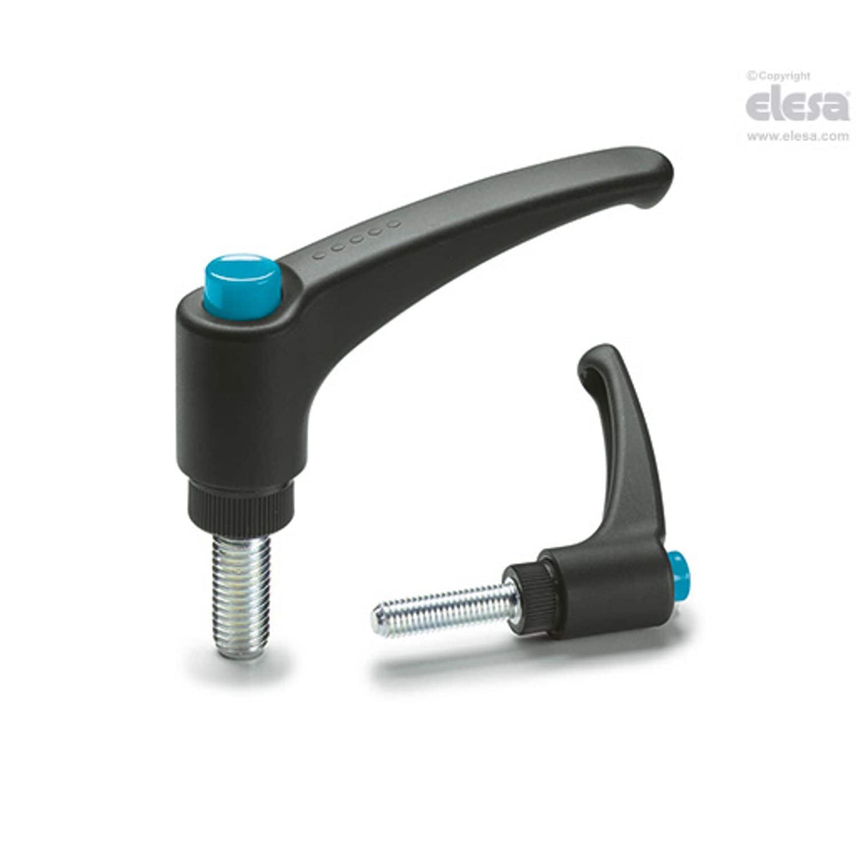 ERX Adjustable handles Technopolymer Zinc-plated steel threaded stud ERX.108 p-M12x50-C5
