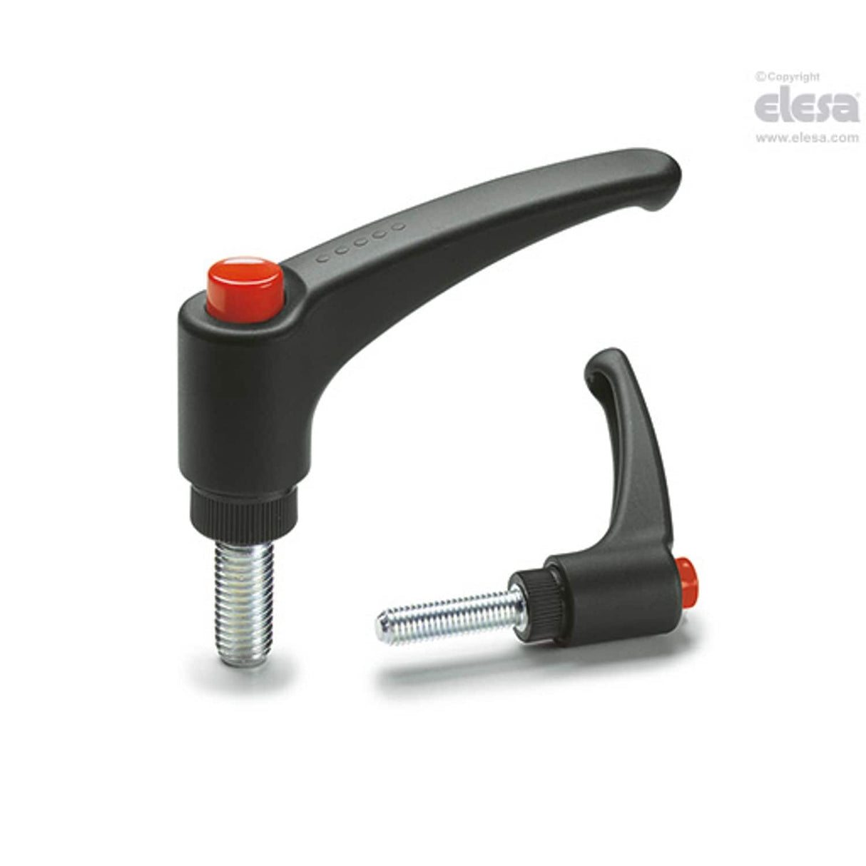ERX Adjustable handles Technopolymer Zinc-plated steel threaded stud ERX.44 p-M6x16-C6