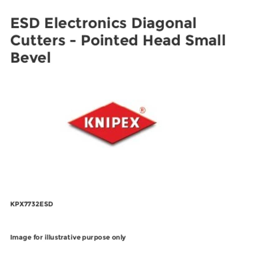ESD Electronics Diagonal Cutters - Pointed Head Small Bevel