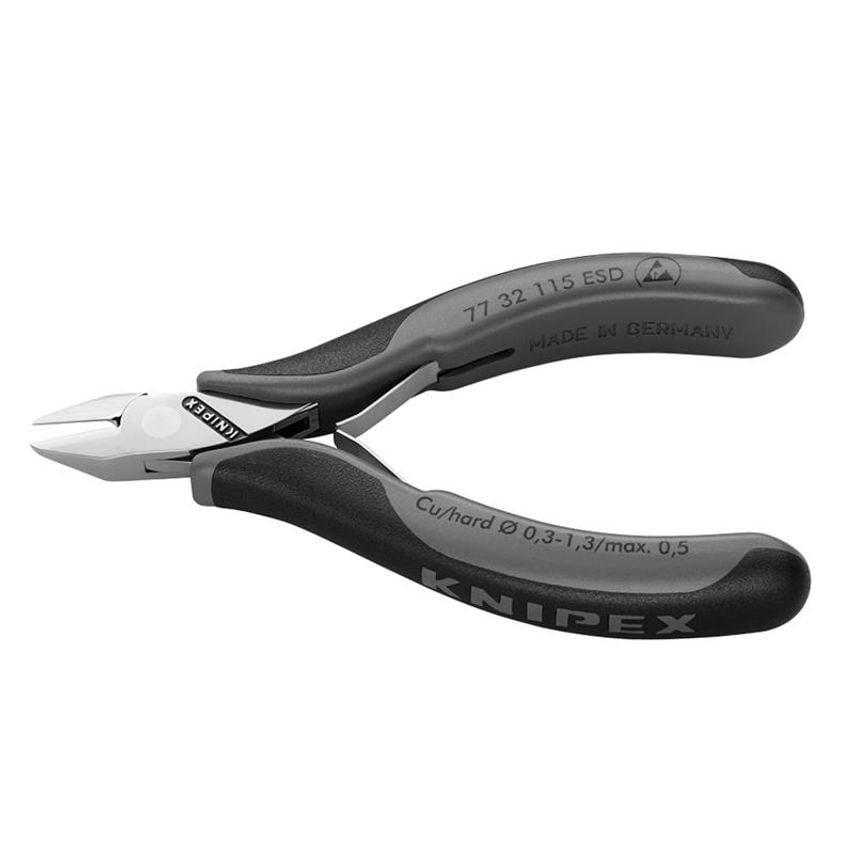 ESD Electronics Diagonal Cutters - Pointed Head Small Bevel 115mm KPX7732ESD