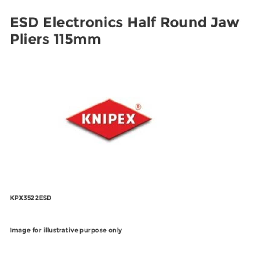 ESD Electronics Half Round Jaw Pliers 115mm KPX3522ESD