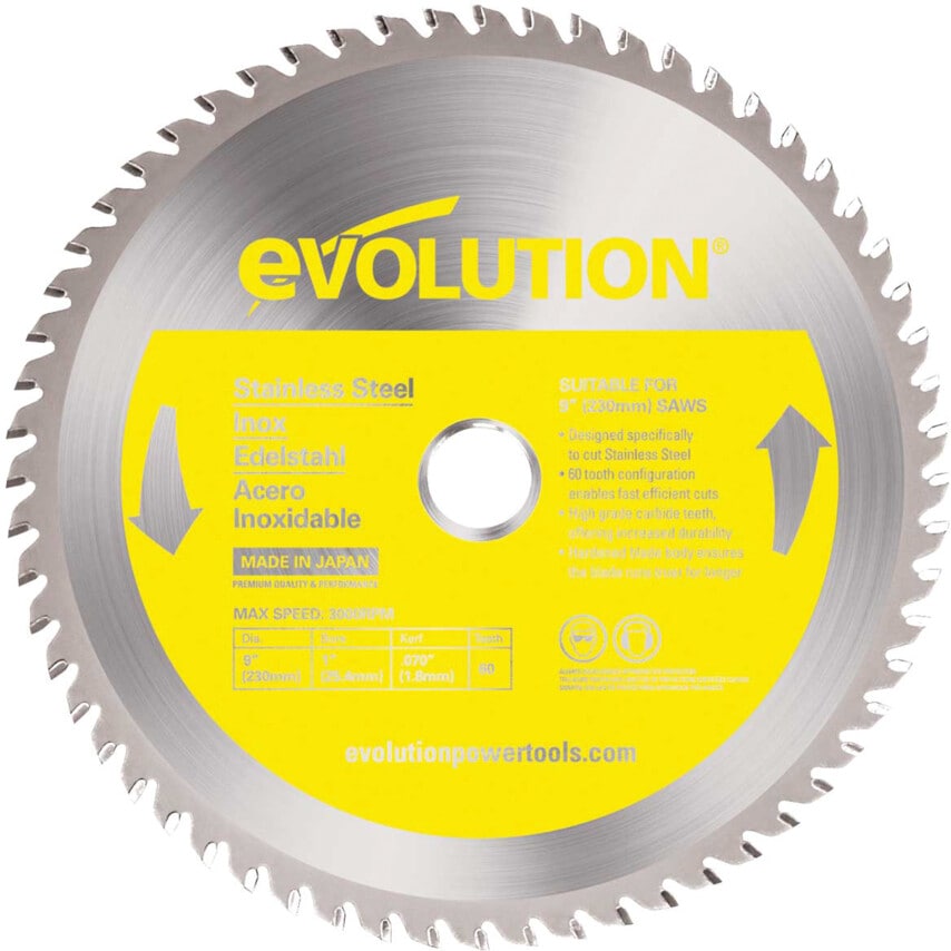 EVOBlade230SS TCT Saw Blade for Stainless Steel 230mm - 60 Teeth