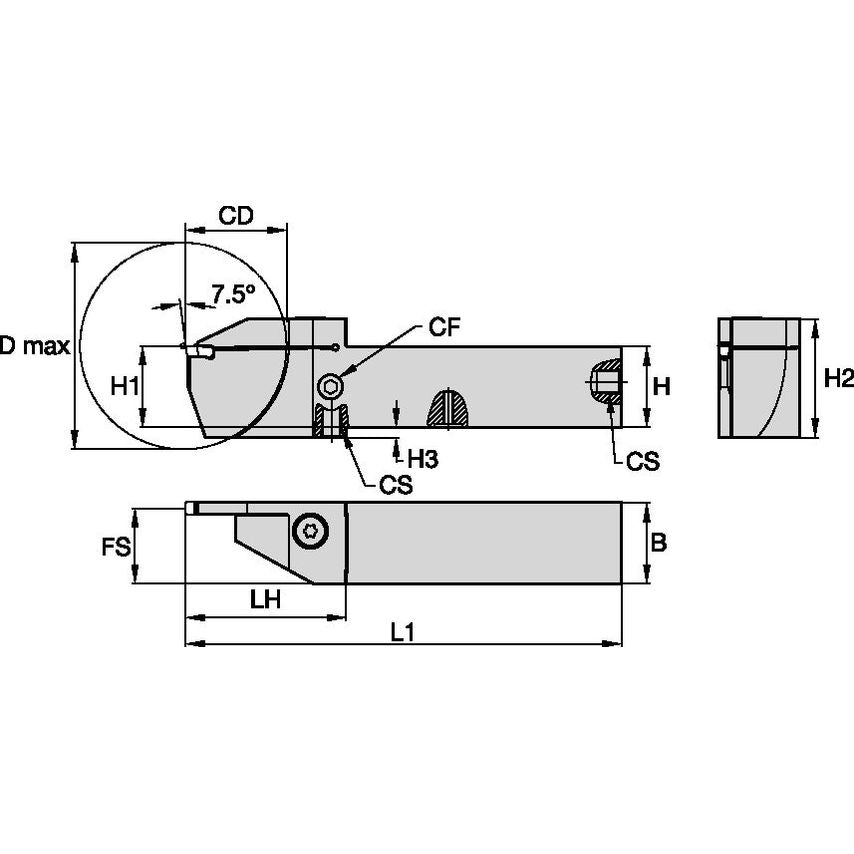 EVSCTR1616K0316C Evolution Holder W0.63 L4.92