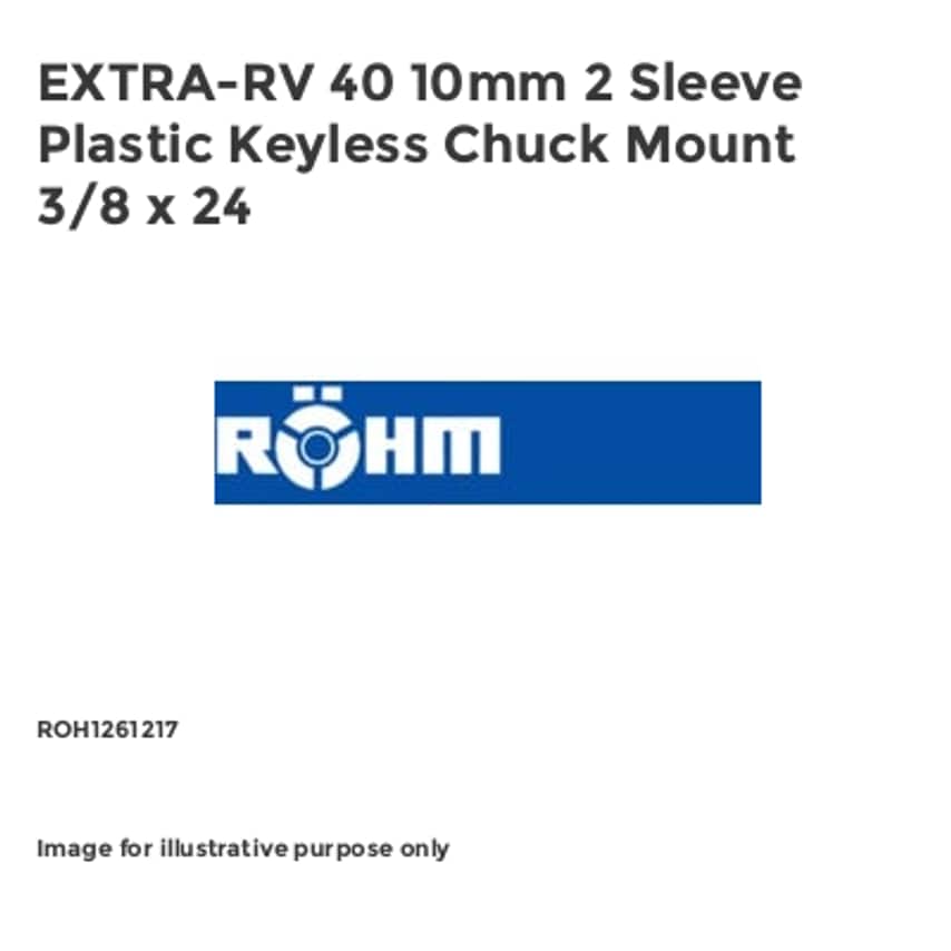 EXTRA-RV 40 10mm 2 Sleeve Plastic Keyless Chuck Mount 3/8 x 24
