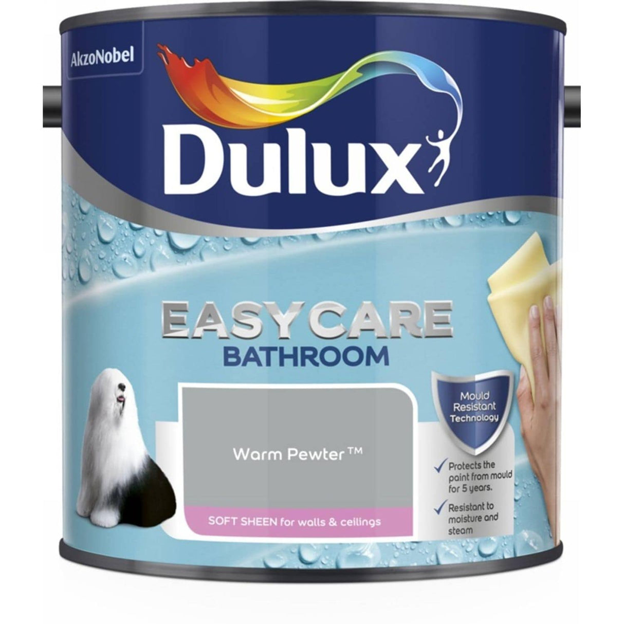 Easycare Bathroom Soft Sheen Paint 2.5 Litre Warm Pewter