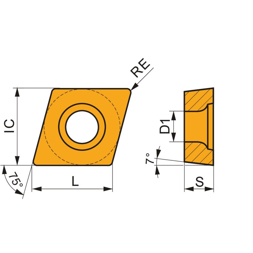 Ecmt 060204E-FM2 T9415 Turning Insert - Positive