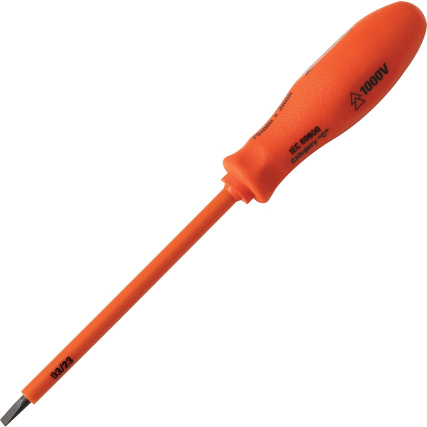 Electricians Screwdriver, 3.0mm Parallel Tip, 75mm Blade