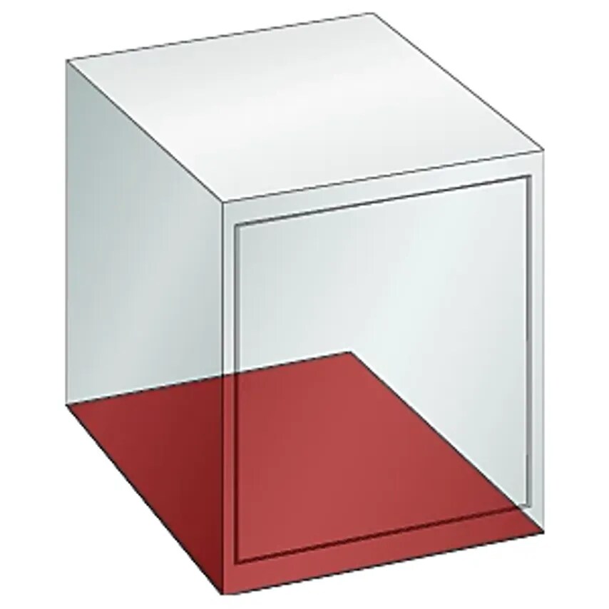 Empty Drawer Cupboard Housing, External WxD 717 X 725mm, Height 850mm, Light Blue