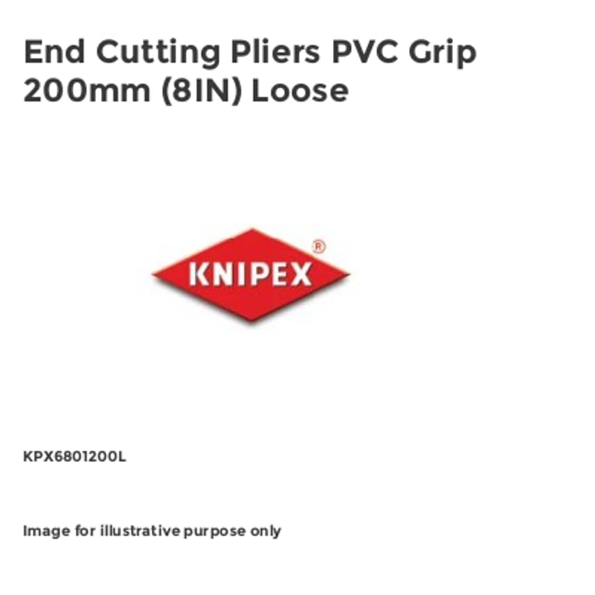 End Cutting Pliers PVC Grip 200mm (8IN) Loose