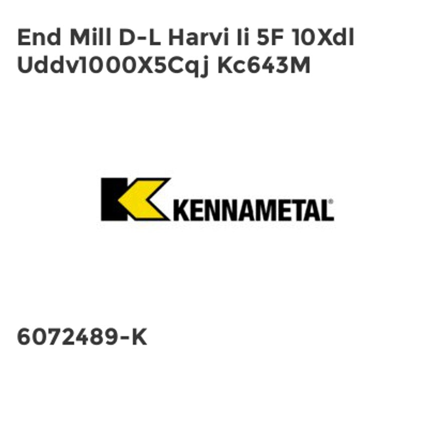 End Mill D-l Harvi II 5F 10 x DL UDDV1000X5CQJ KC643M