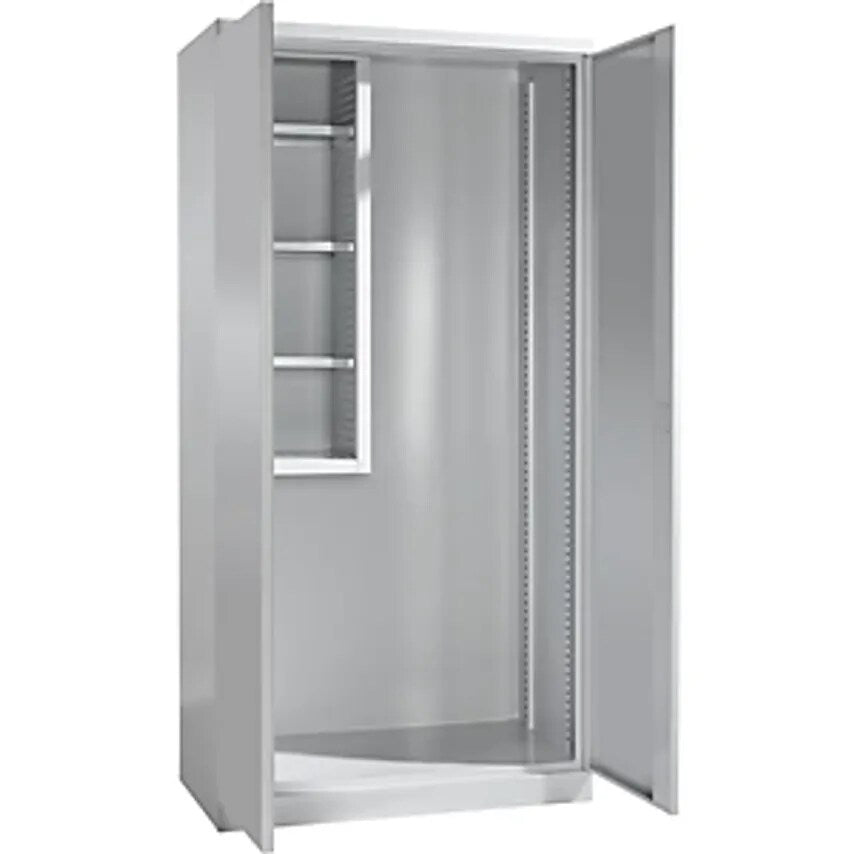 Equipment And Cleaning Cupboard, Width 1000mm, Solid Panel Doors/1 Shelf Box, Light Grey