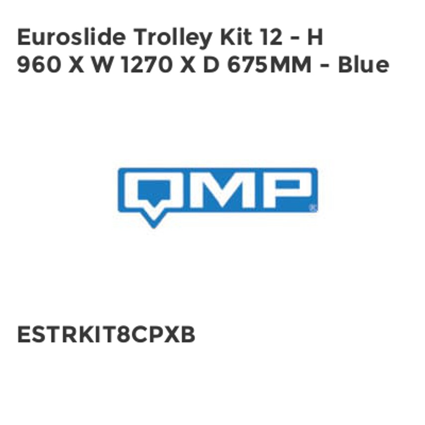Euroslide Trolley Kit 12 - H 960 X W 1270 X D 675mm - Blue