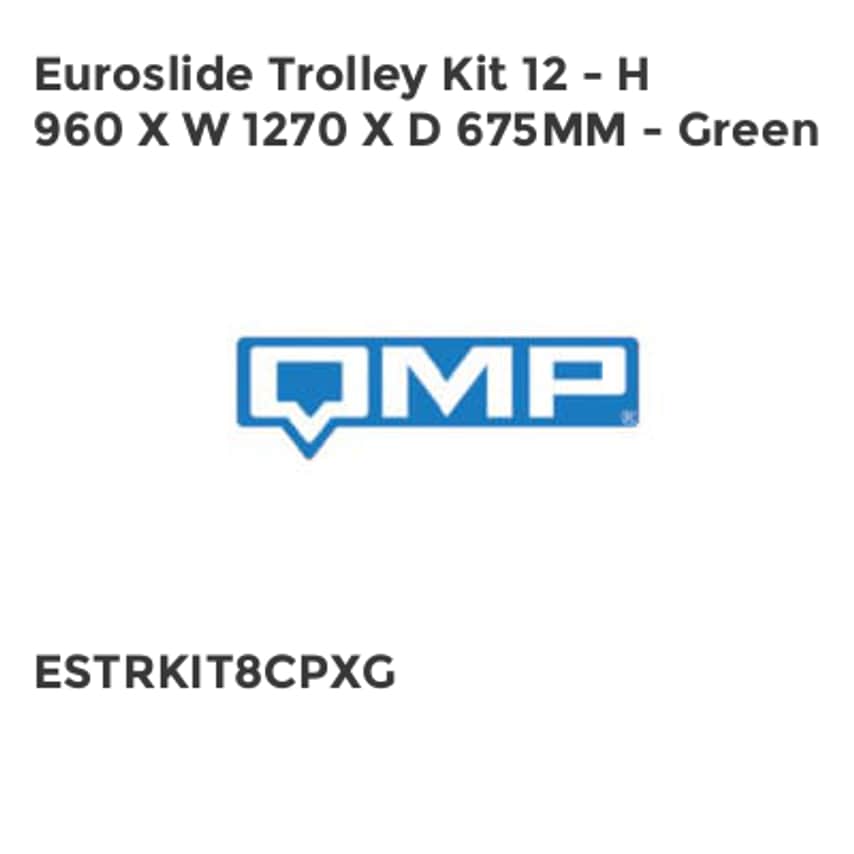 Euroslide Trolley Kit 12 - H 960 X W 1270 X D 675mm - Green