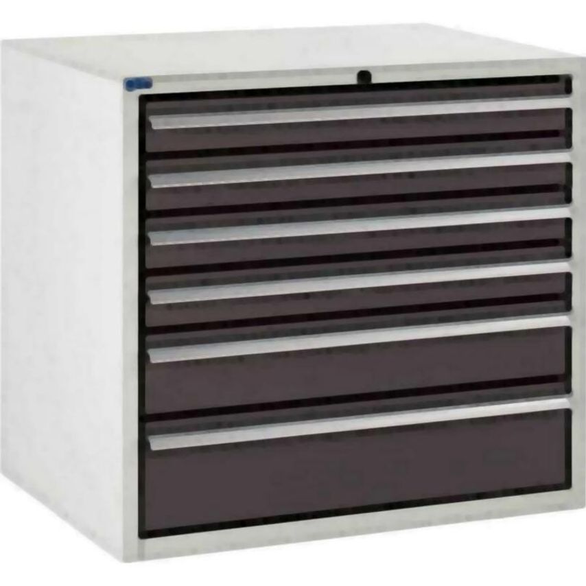 Euroslide Trolley Kit 2 - 2 Shelves - H 960 X W 1270 X D 675mm Light Grey Framework - Sloping Top & Tool Tray