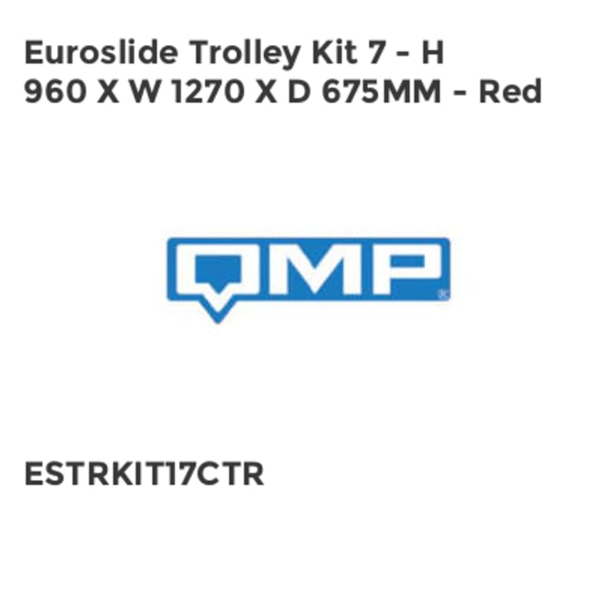 Euroslide Trolley Kit 7 - H 960 X W 1270 X D 675mm - Red
