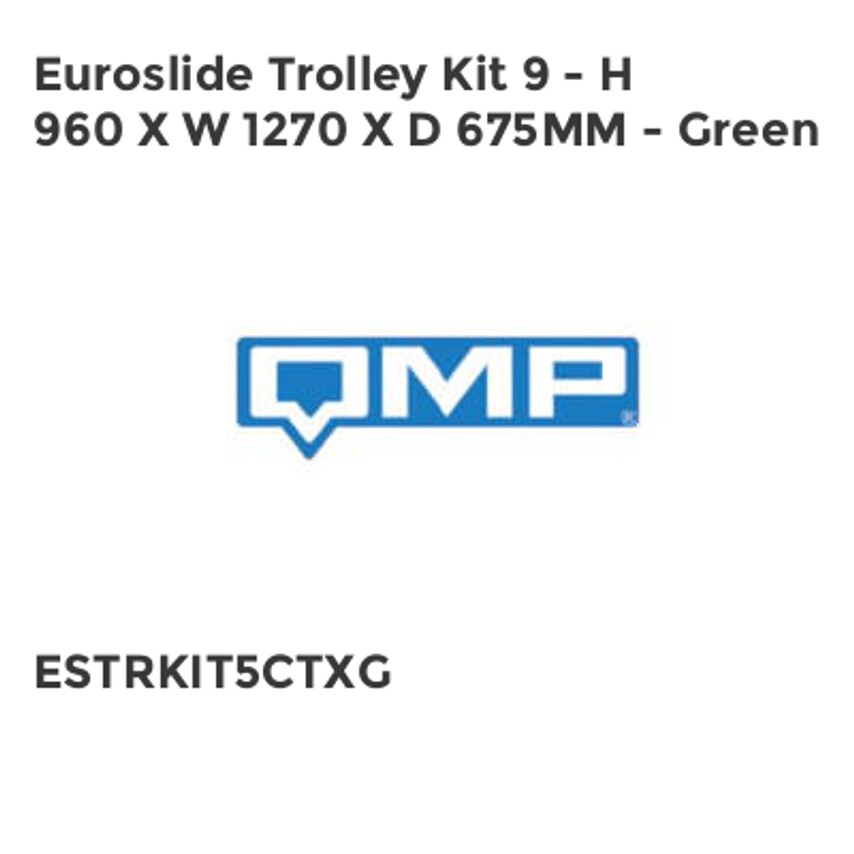 Euroslide Trolley Kit 9 - H 960 X W 1270 X D 675mm - Green