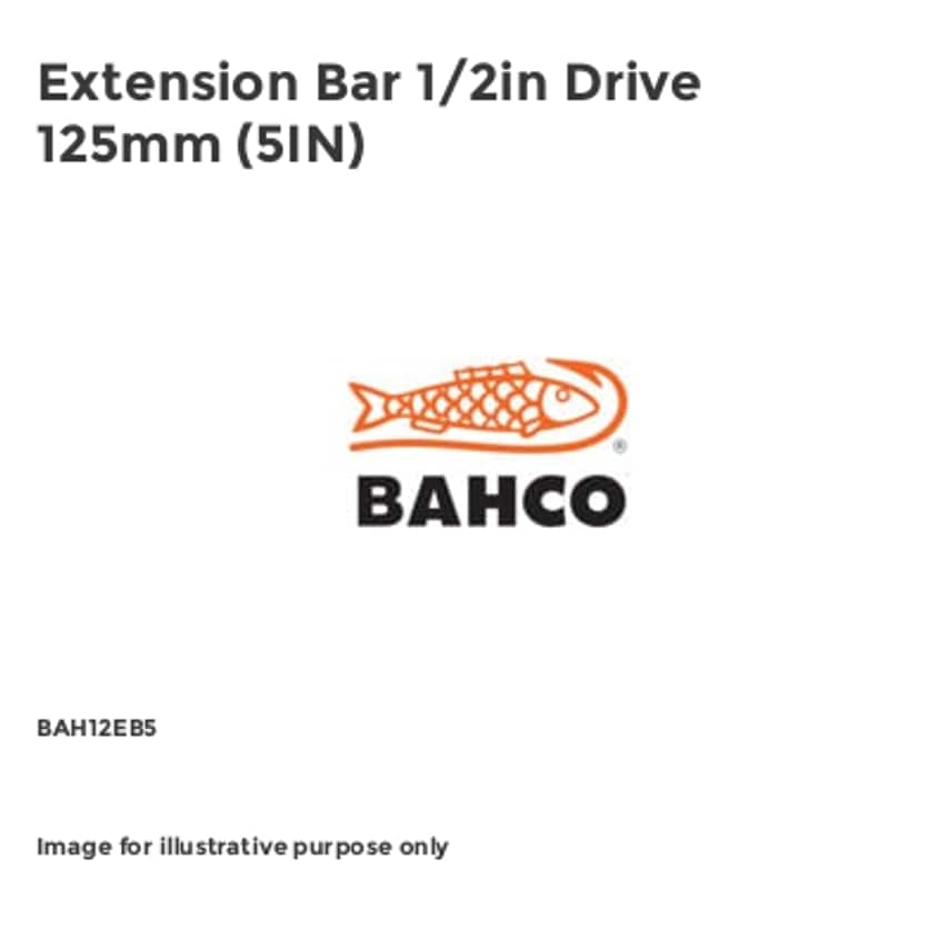 Extension Bar 1/2in Drive 125mm (5IN) BAH12EB5