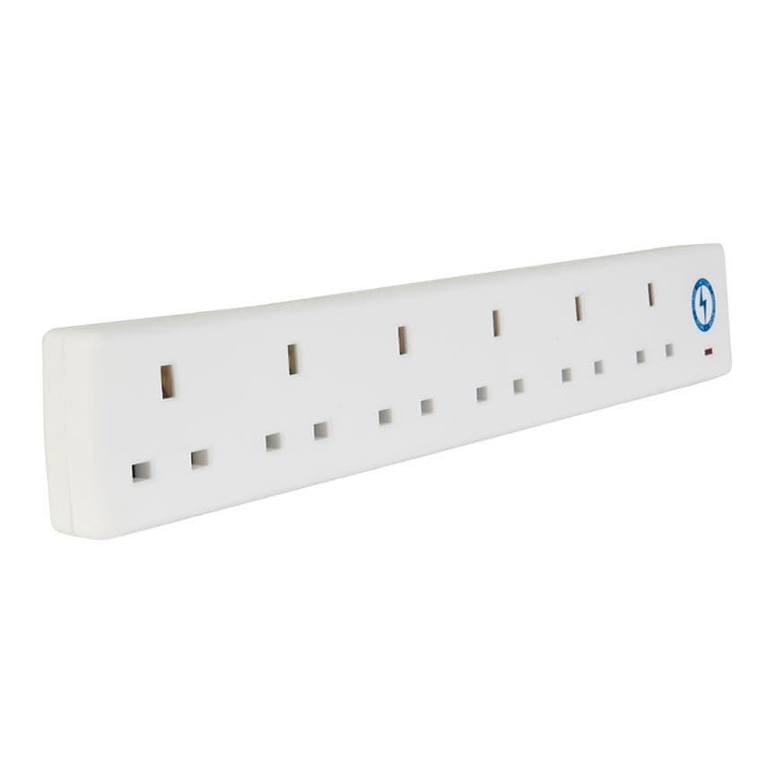 Extension Lead 240V 6-Way 13A Surge Protection 2m SMJS6W2MPX