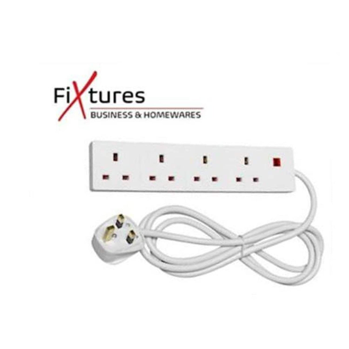 Extension Lead 2m 4 Socket White