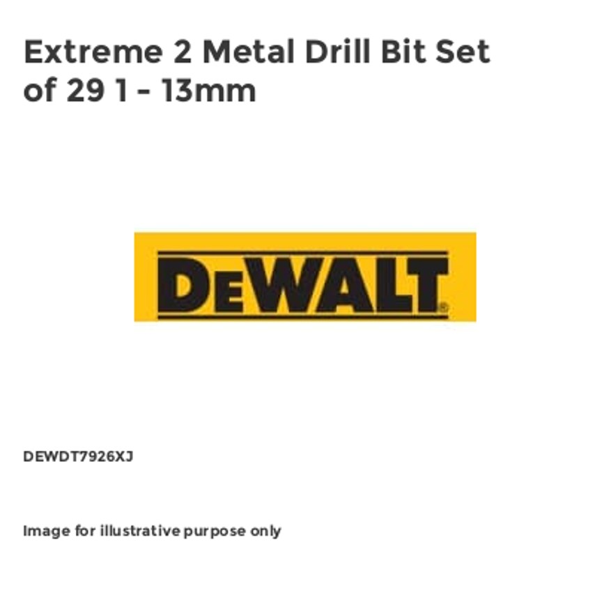 Extreme 2 Metal Drill Bit Set of 29 1 - 13mm DEWDT7926XJ