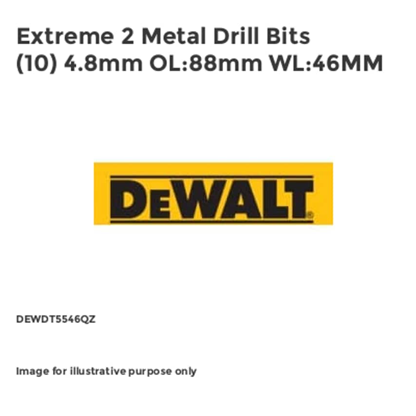 Extreme 2 Metal Drill Bits (10) 4.8mm OL:88mm WL:46MM