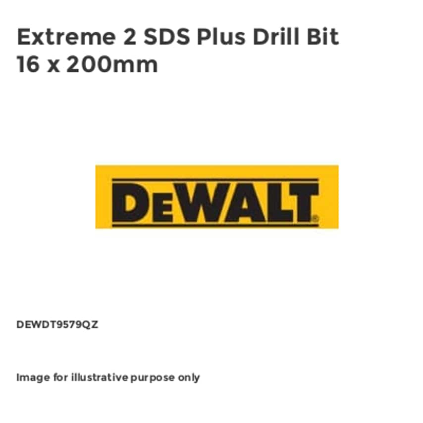 Extreme 2 SDS Plus Drill Bit 16 x 200mm DEWDT9579QZ
