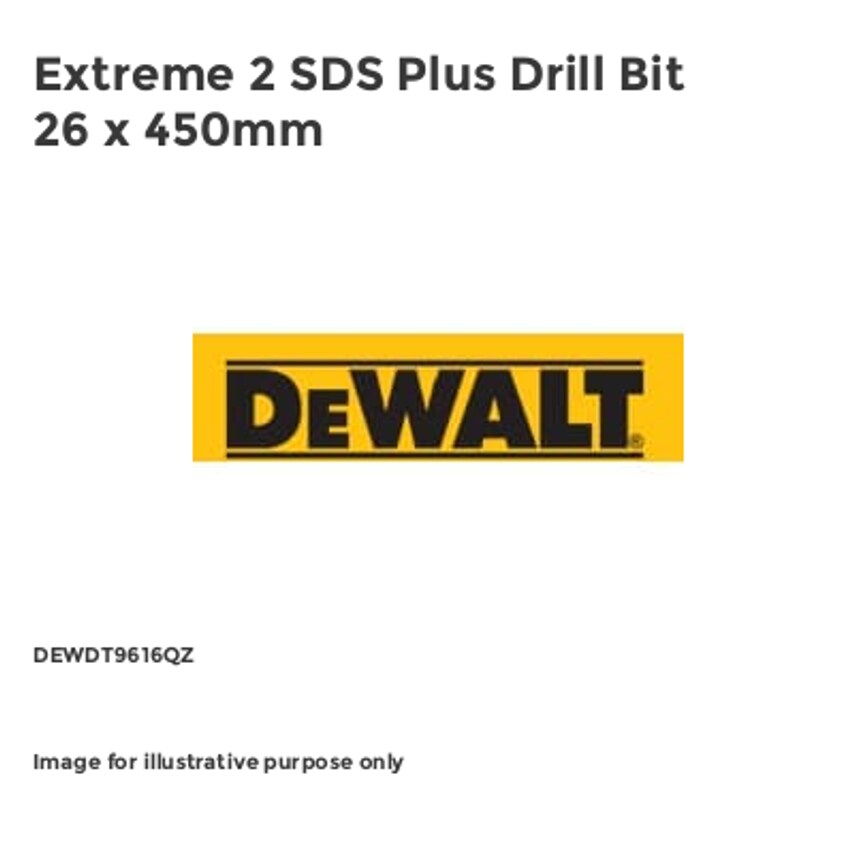 Extreme 2 SDS Plus Drill Bit 26 x 450mm DEWDT9616QZ