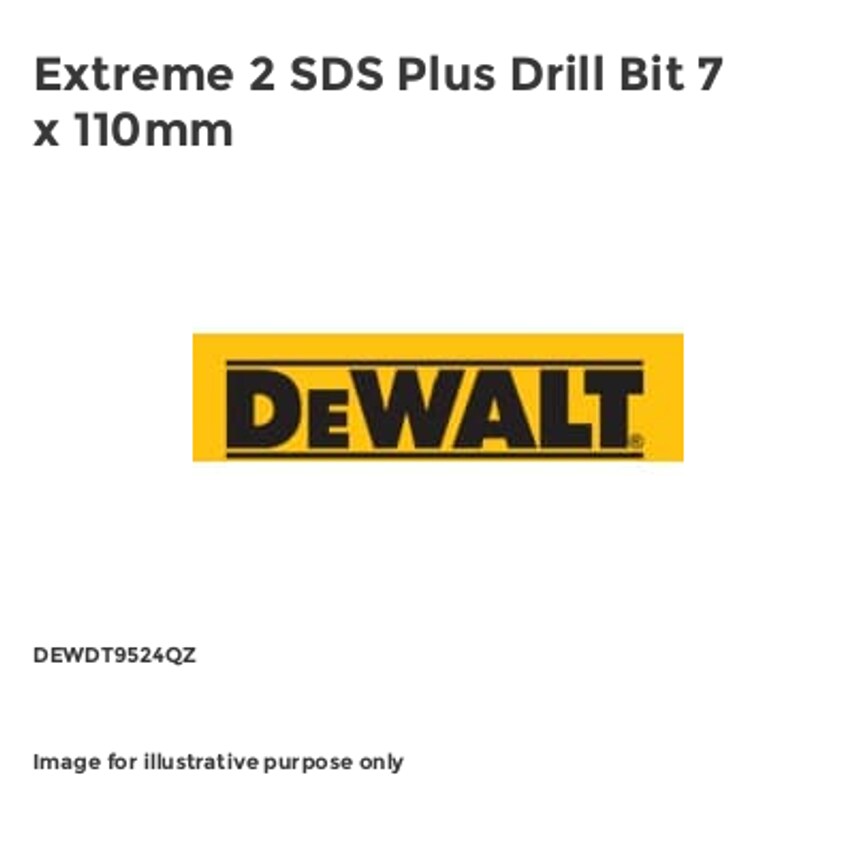 Extreme 2 SDS Plus Drill Bit 7 x 110mm DEWDT9524QZ