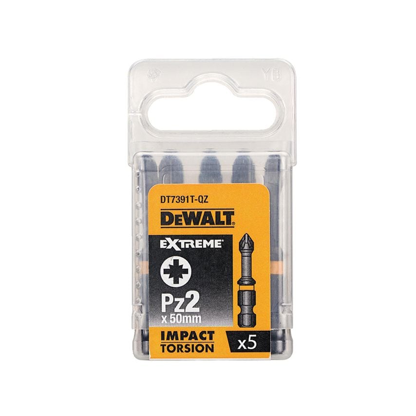 Extreme Impact Torsion Bits PZ2 x 50mm (Pack 5) DEWDT7391TQZ
