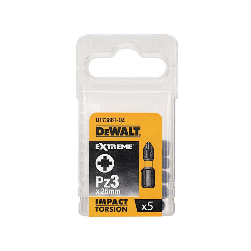 Extreme Impact Torsion Bits PZ3 x 25mm (Pack 5) DEWDT7388TQZ