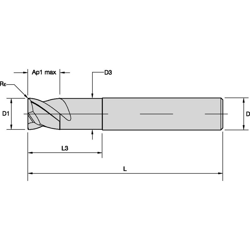 F2AU0970ADK38 Solid Carbide Drill Slot End Mill A D=9.7