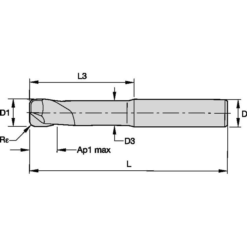 F3AA1000AWL45R300 End Mill F.ALU A D=10 Z=3 45G
